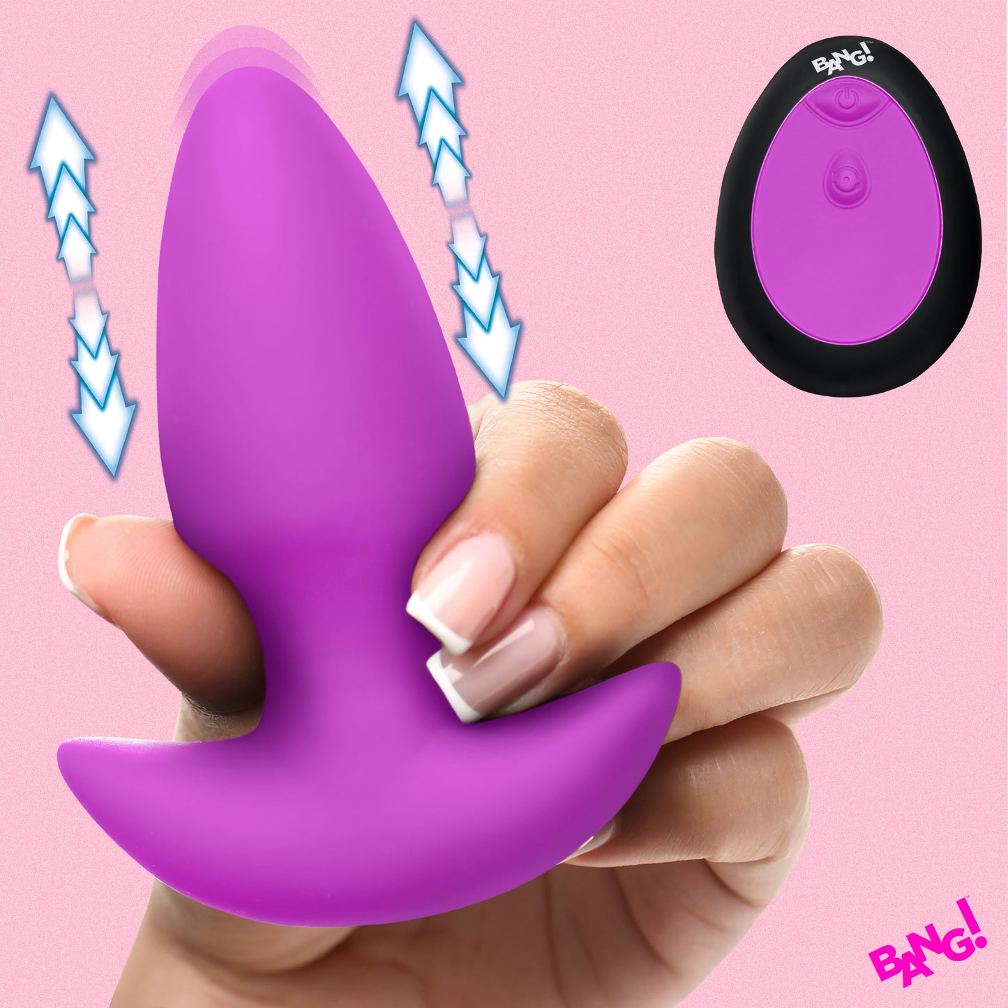 Thrusting & Vibrating Silicone Butt Plug -